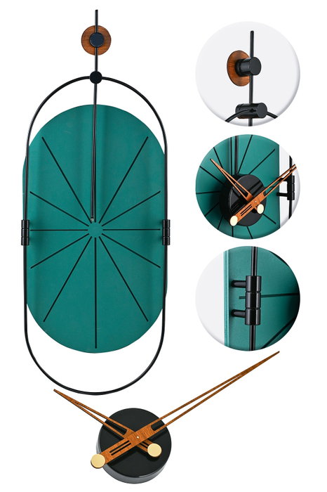 Wallity Sntr - Green Reloj de Pared Decorativo Verde y Negro